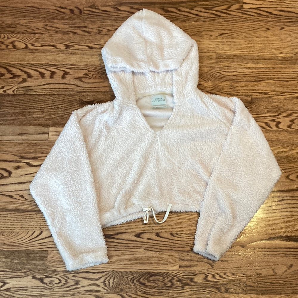 fluffy light pink cropped sweater